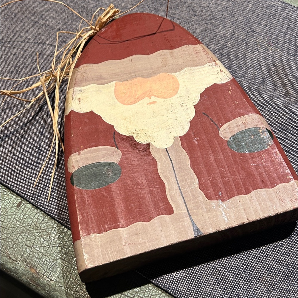 Rustic Handcrafted Wooden Santa Folk Art Christmas Décor Primitive Country
